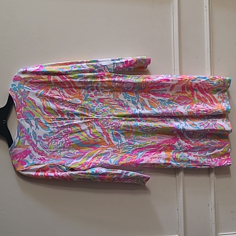 Lilly Pulitzer Christie Dress Scuba to Cuba Sz Med Pima Cotton Bright Colors - Picture 3 of 8